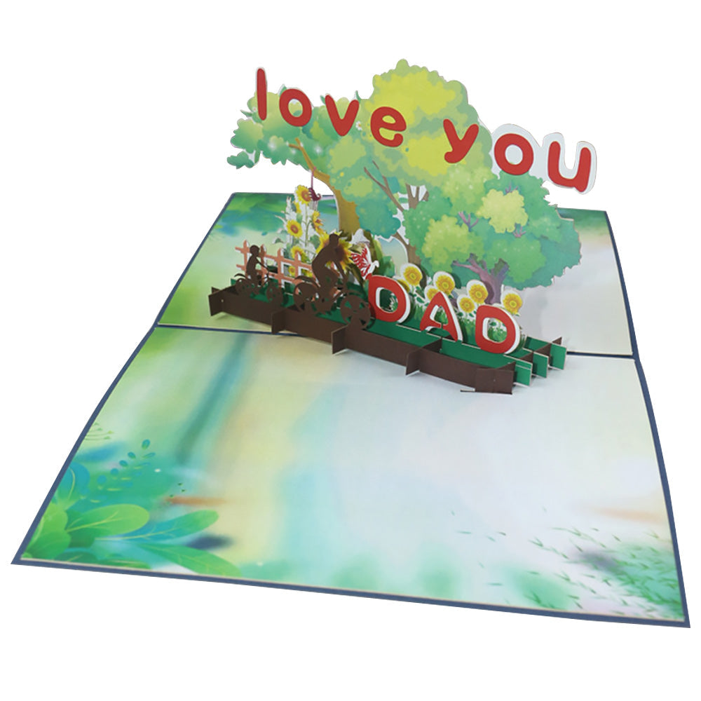 Father's Day Card I Love You Dad 3D Pop Up Greeting Card for Him