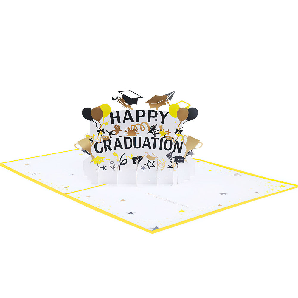 Congrats Graduation Balloon 3D Pop Up Card Newly Grads Congratulations Greeting Card