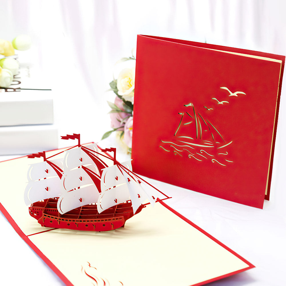 Congrats Graduation Ship 3D Pop Up Card Newly Grads Congratulations Greeting Card