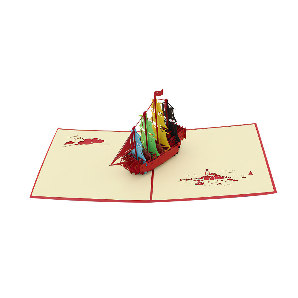 Congrats Graduation Ship 3D Pop Up Card Newly Grads Congratulations Greeting Card