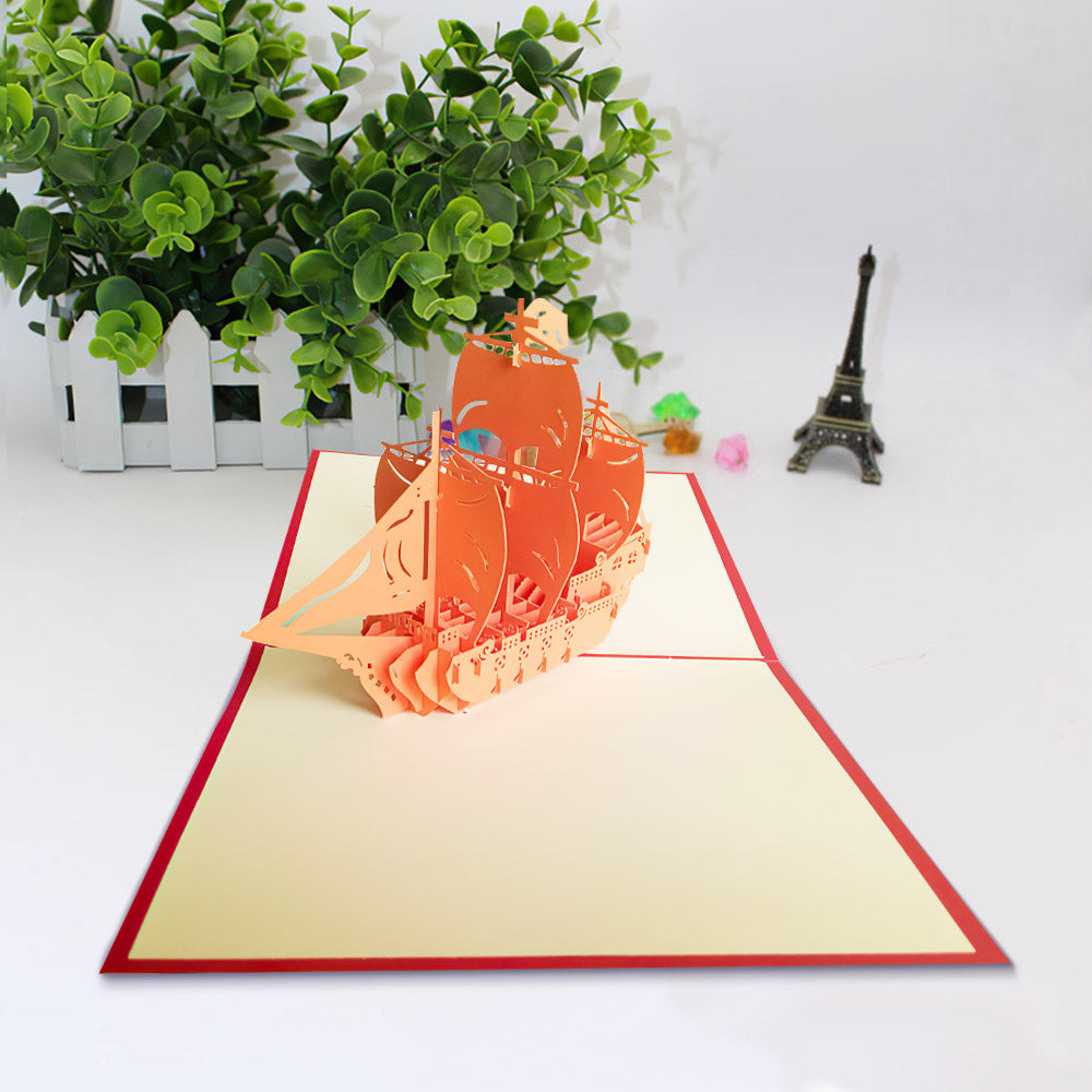 Congrats Graduation Sailboat 3D Pop Up Card Newly Grads Congratulations Greeting Card