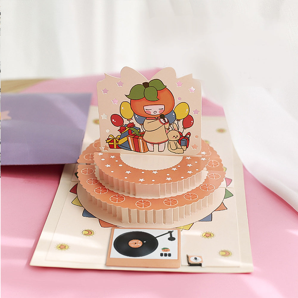 Recordable Birthday 3D Pop UP Greeting Card Birthday Cake Card