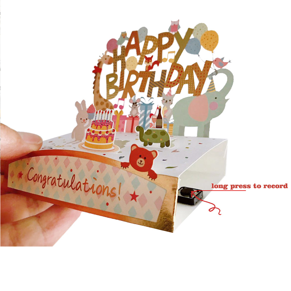 Recordable Birthday 3D Pop UP Greeting Card Birthday Party Card