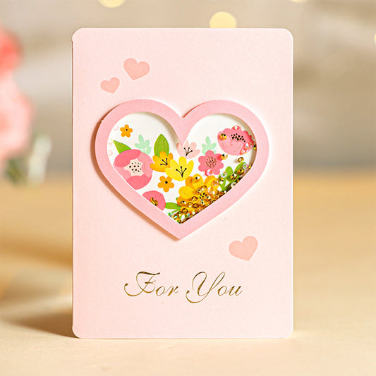 Creative 3D Pop Up Greeting Card Diamond Flower Card