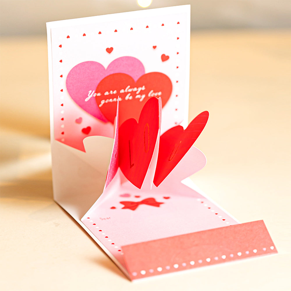 Creative 3D Pop Up Greeting Card Heart Flying Card