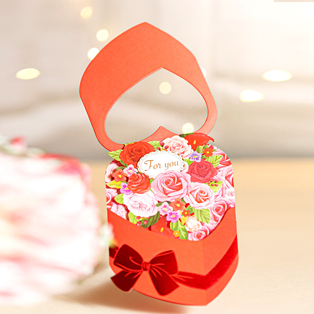 Creative 3D Pop Up Greeting Card Flower Box Card