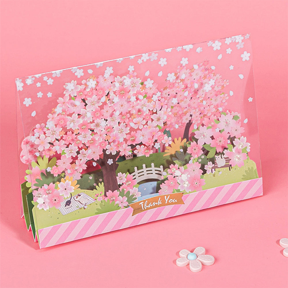 Creative 3D Pop Up Greeting Card Sakura House Card