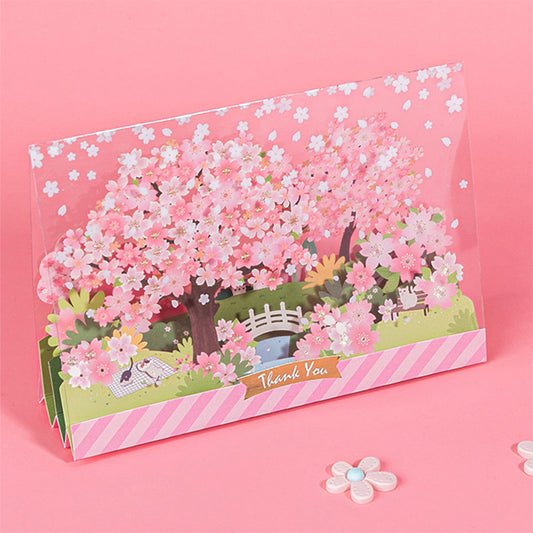 Creative 3D Pop Up Greeting Card Sakura House Card