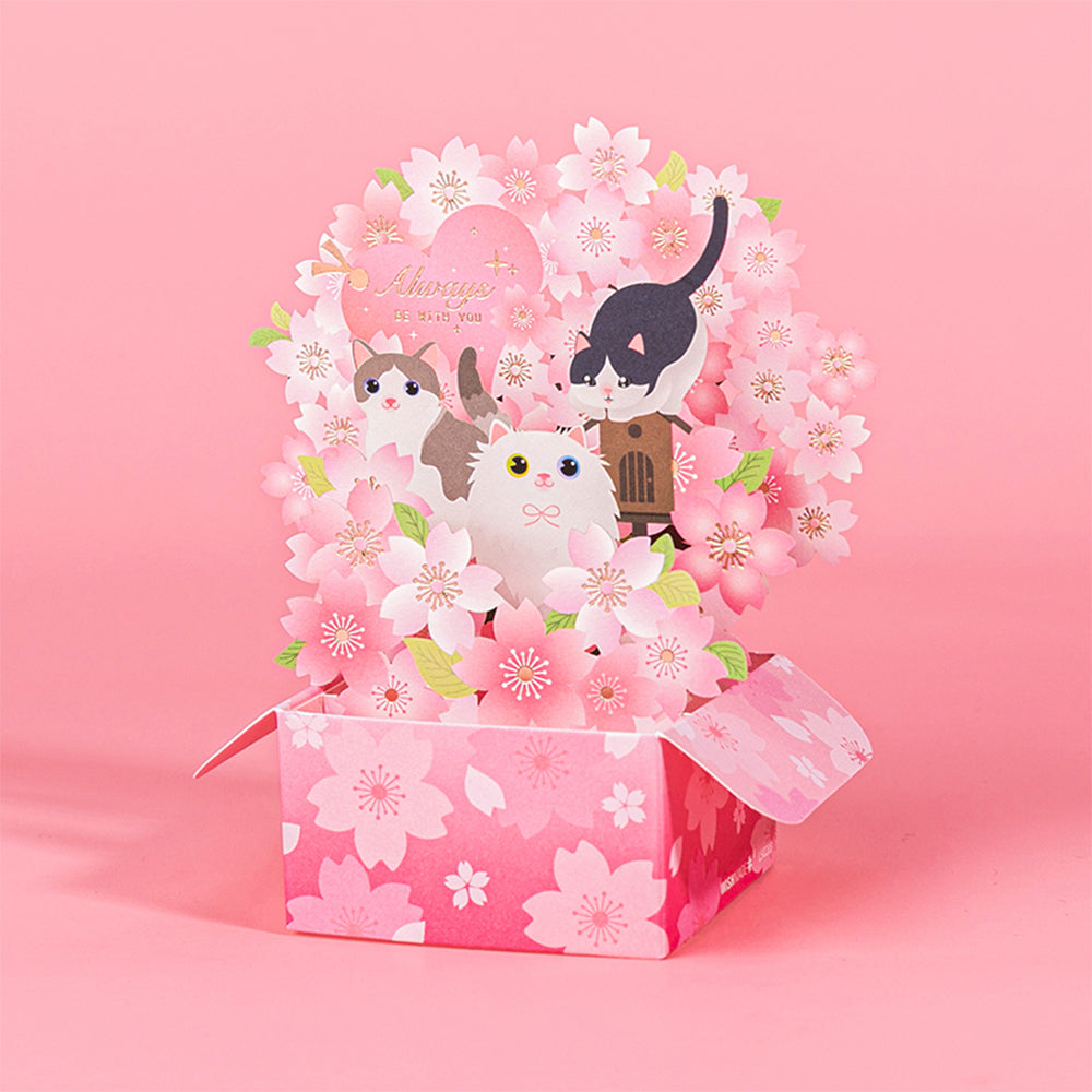 Creative 3D Pop Up Greeting Card Cute Cat Full House Card