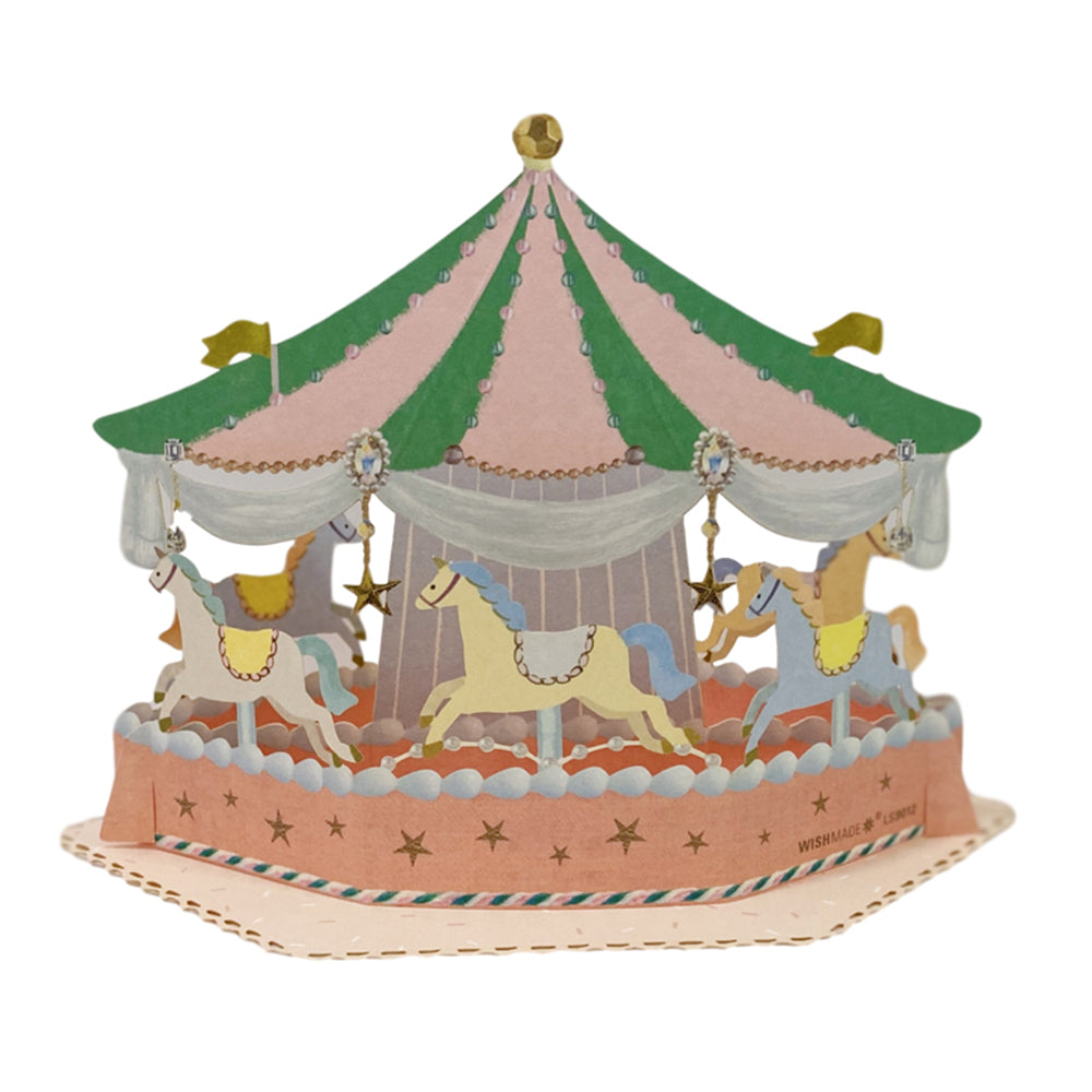 Creative 3D Pop Up Greeting Card Happy Carousel Card