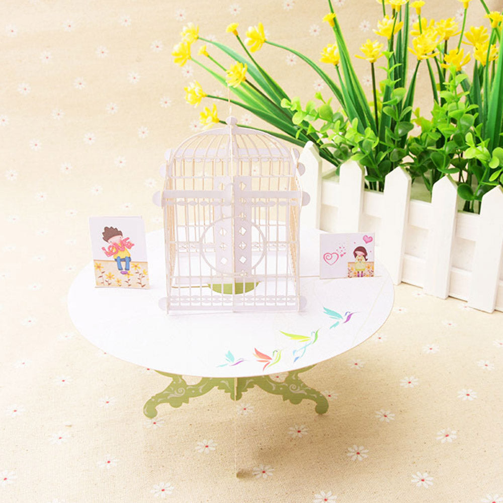 Creative 3D Pop-Up Birthday Card Birdcage Pop Up Greeting Card