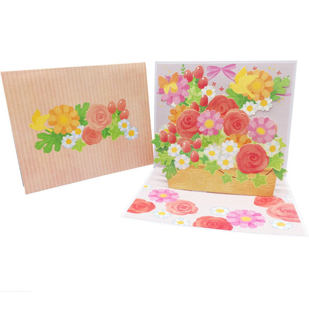 Creative 3D Pop-Up Flower Card Openwork Flowers Pop Up Greeting Card