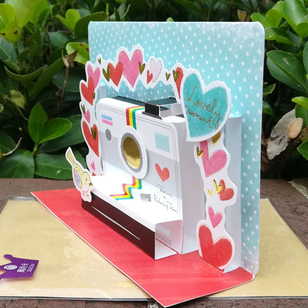 Creative 3D Pop-Up Card Love Camera Wedding Pop Up Greeting Card