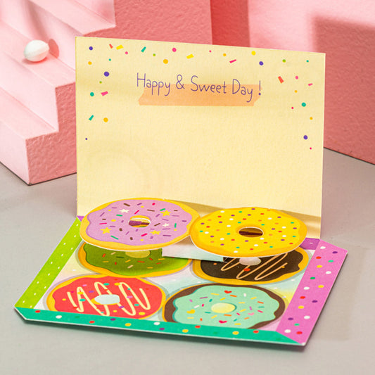 Creative 3D Pop-Up Birthday Card Donut Pop Up Greeting Card