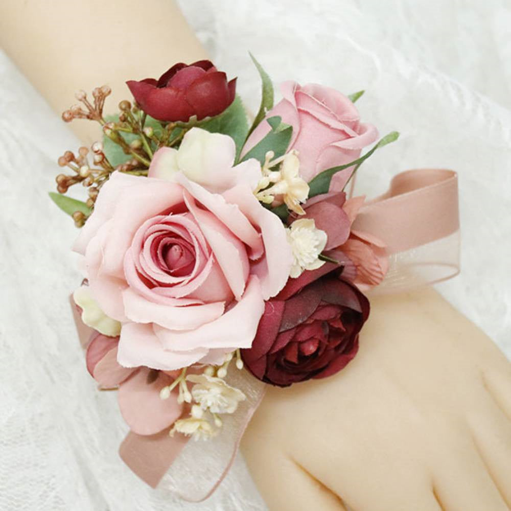 Realistic Wedding Boutonnieres Faux Silk Groom's Corsage Best Man's Corsage