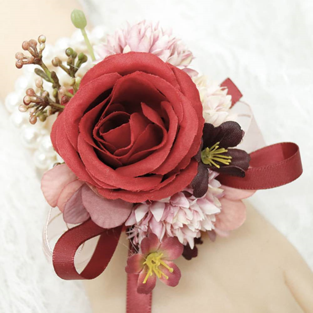 Realistic Wedding Boutonnieres Faux Silk Groom's Corsage Best Man's Corsage