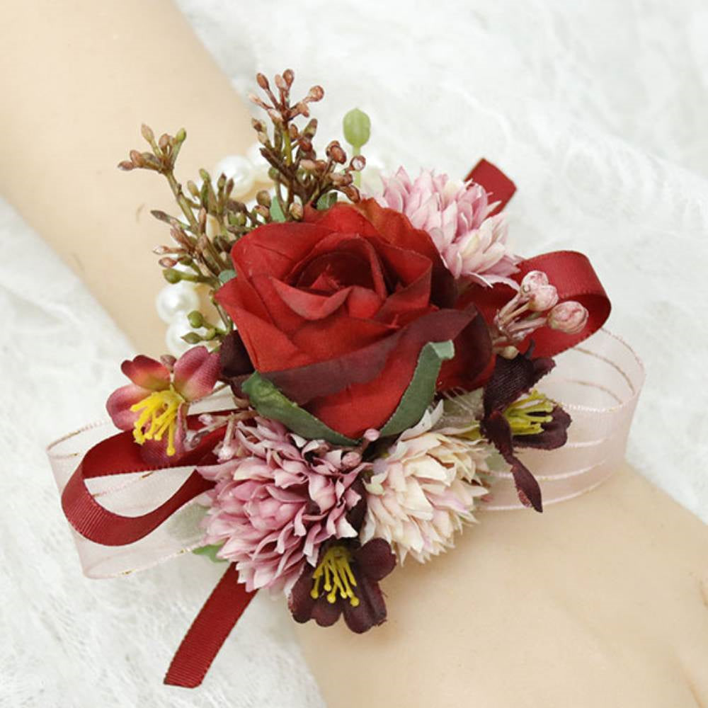 Realistic Wedding Boutonnieres Faux Silk Groom's Corsage Best Man's Corsage