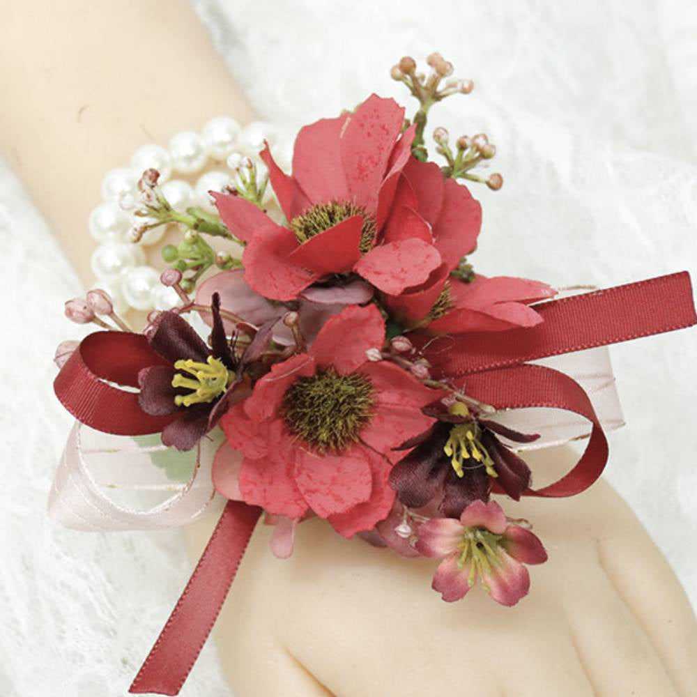 Realistic Wedding Boutonnieres Faux Silk Groom's Corsage Best Man's Corsage