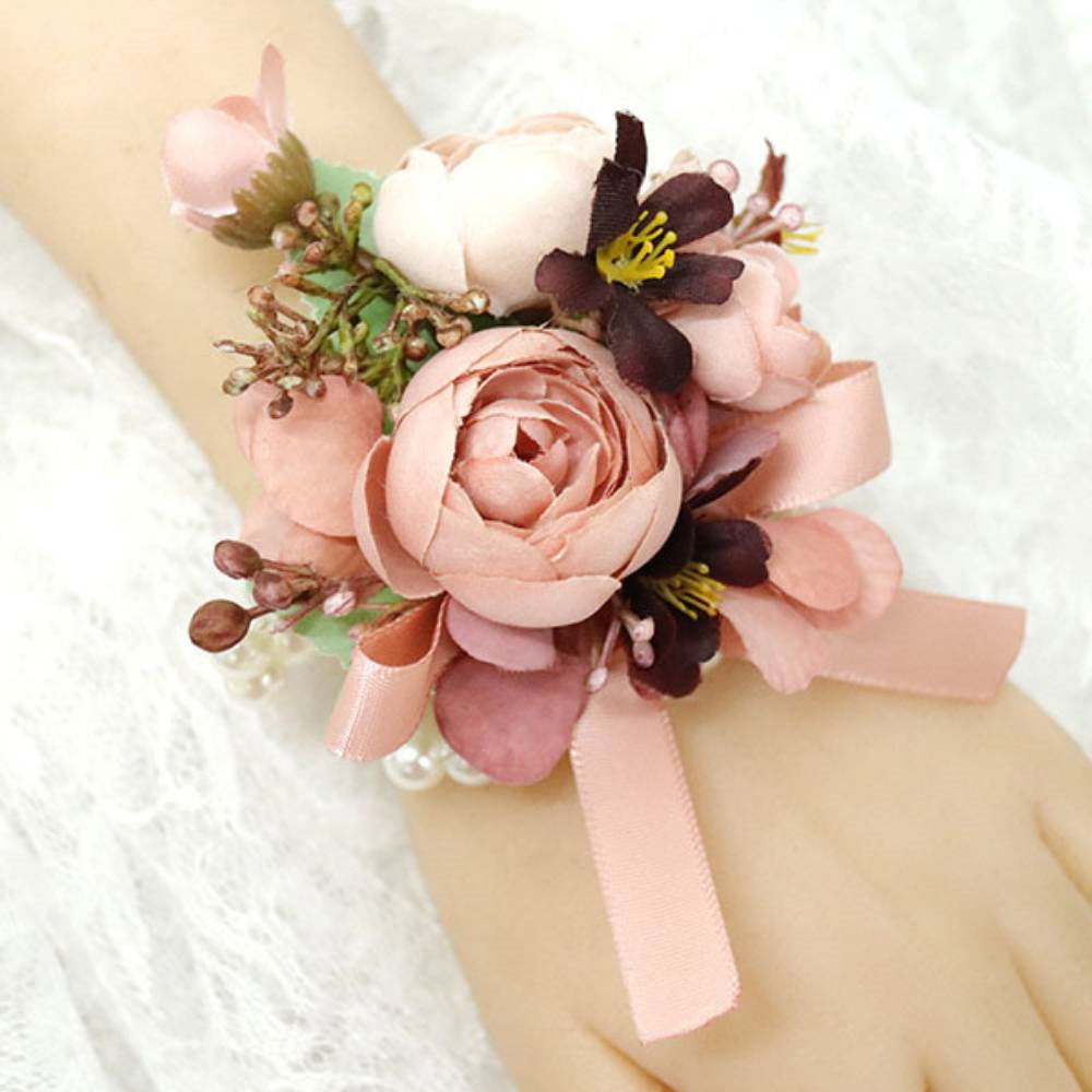 Realistic Wedding Boutonnieres Faux Silk Groom's Corsage Best Man's Corsage