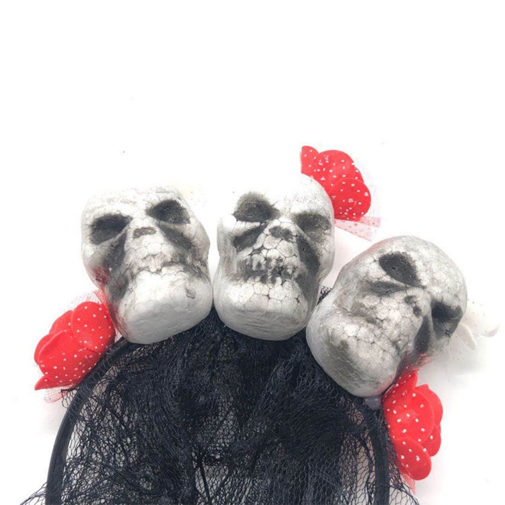 2 Pcs Halloween Headbands Skull Veil Headbands Masquerade Accessories