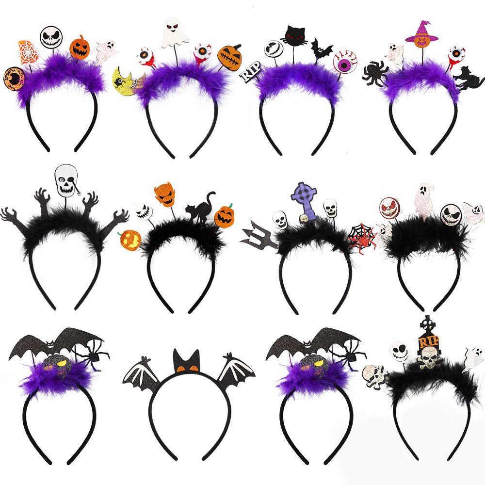 4 Pcs Halloween Headbands Halloween Hair Hoop Girls Head Wear Hair Accessories