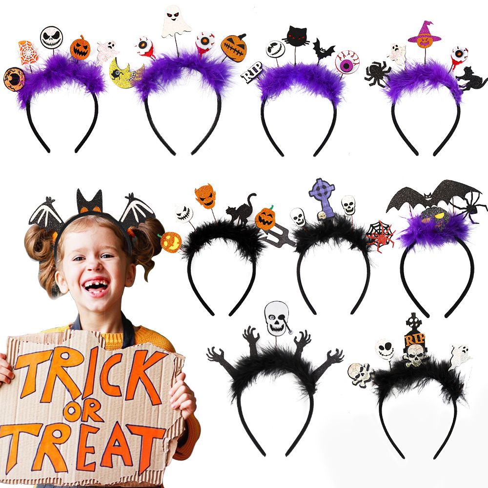 4 Pcs Halloween Headbands Halloween Hair Hoop Girls Head Wear Hair Accessories