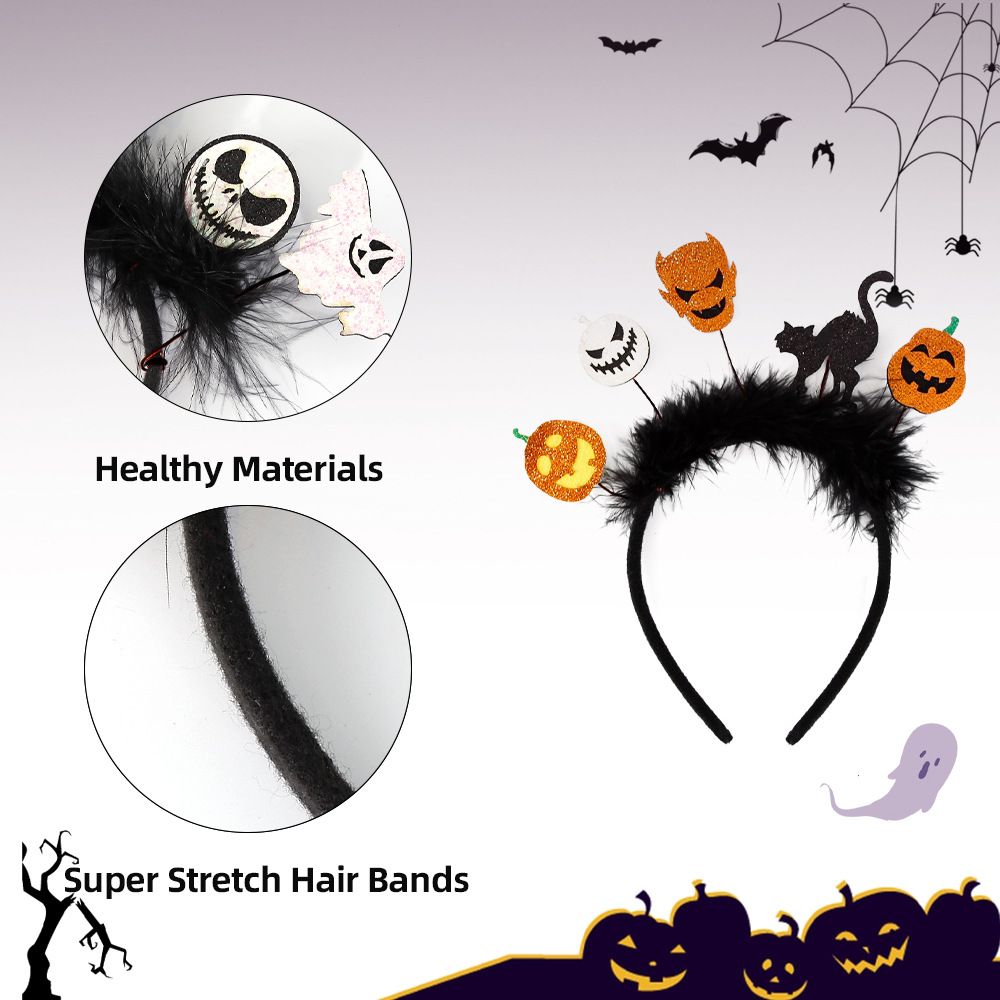 4 Pcs Halloween Headbands Halloween Hair Hoop Girls Head Wear Hair Accessories