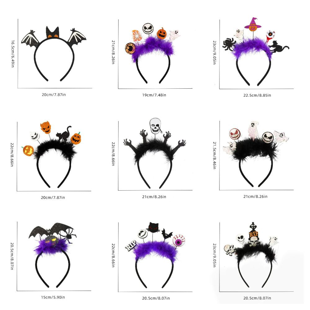 4 Pcs Halloween Headbands Halloween Hair Hoop Girls Head Wear Hair Accessories