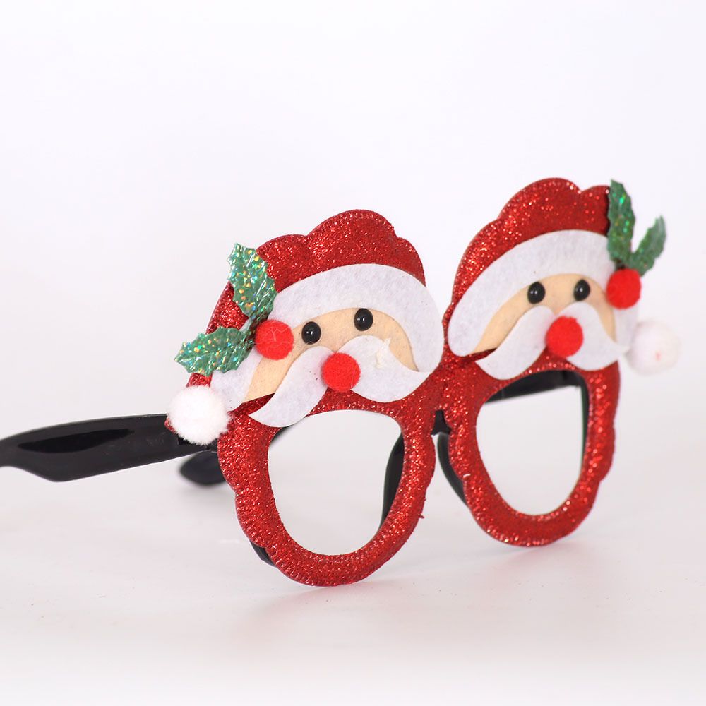 12 Pcs Christmas Glitter Glasses Frames Christmas Decoration Accessories Costume Eyeglasses for Christmas Party Supplies