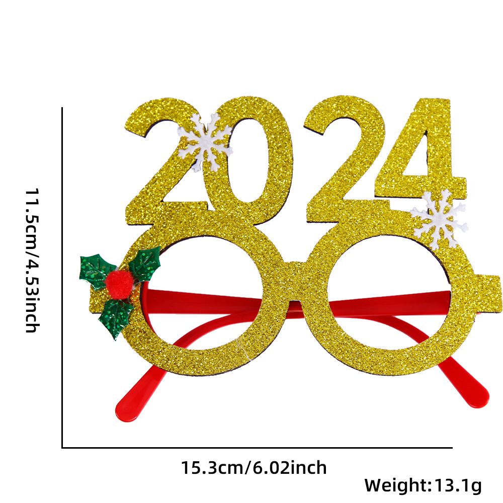 12 Pcs Christmas Glitter Glasses Frames Christmas Decoration Accessories Costume Eyeglasses for Christmas Party Supplies