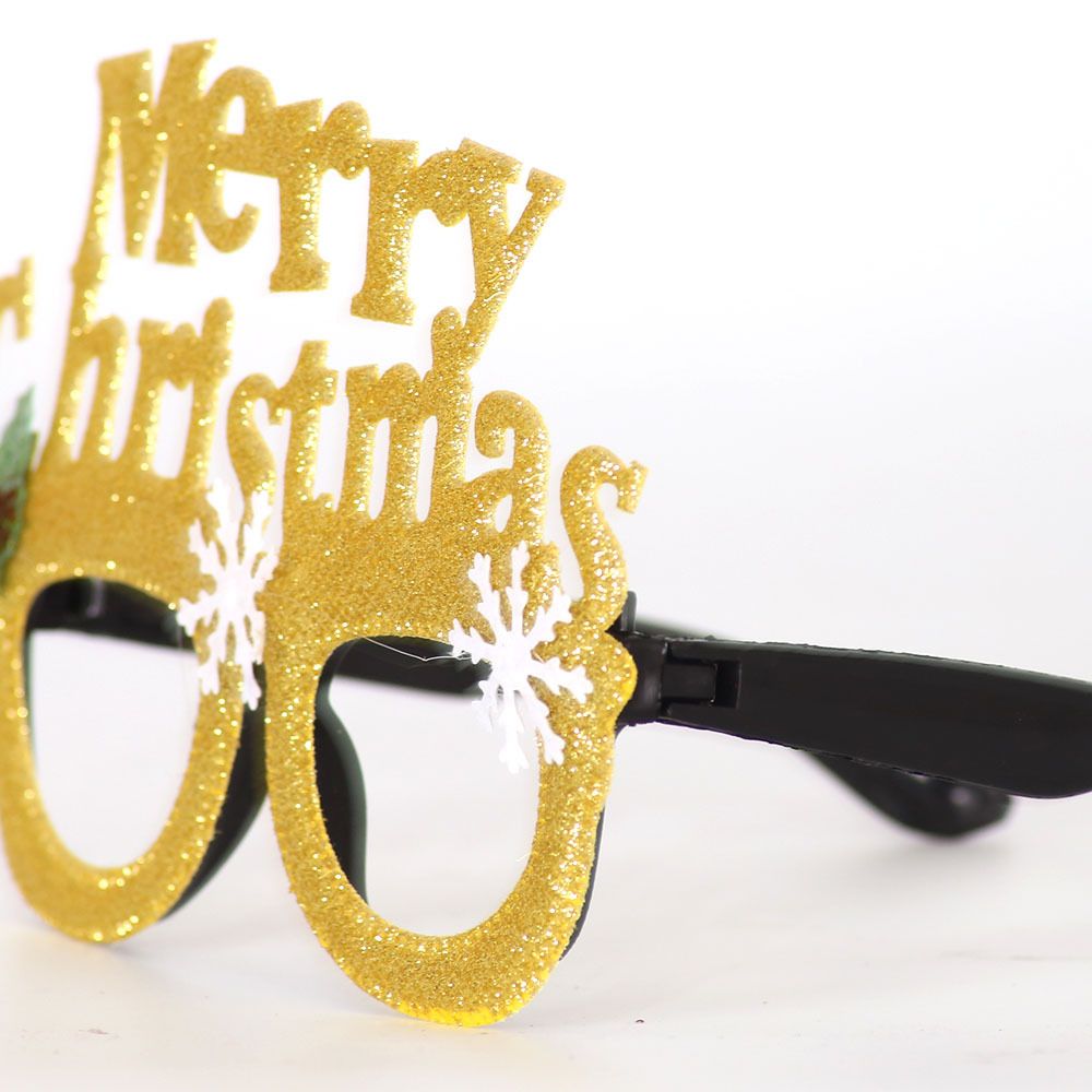 12 Pcs Christmas Glitter Glasses Frames Christmas Decoration Accessories Costume Eyeglasses for Christmas Party Supplies