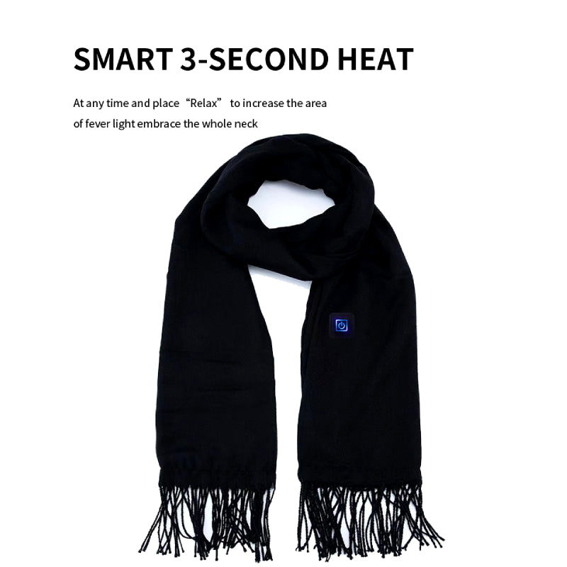 Heated Scarf USB Rechargeable Heated Scarf Tassels Scarfs for Pain Relief or Stiffness Relief