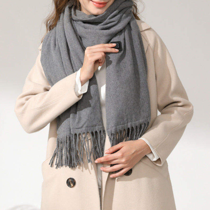 Heated Scarf USB Rechargeable Heated Scarf Tassels Scarfs for Pain Relief or Stiffness Relief