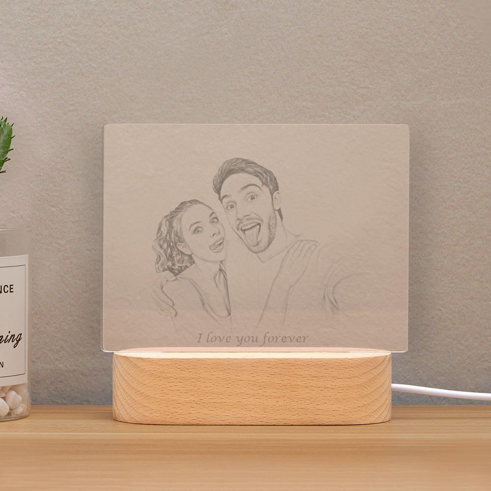 Personalized Engraved Picture and Text Night Light