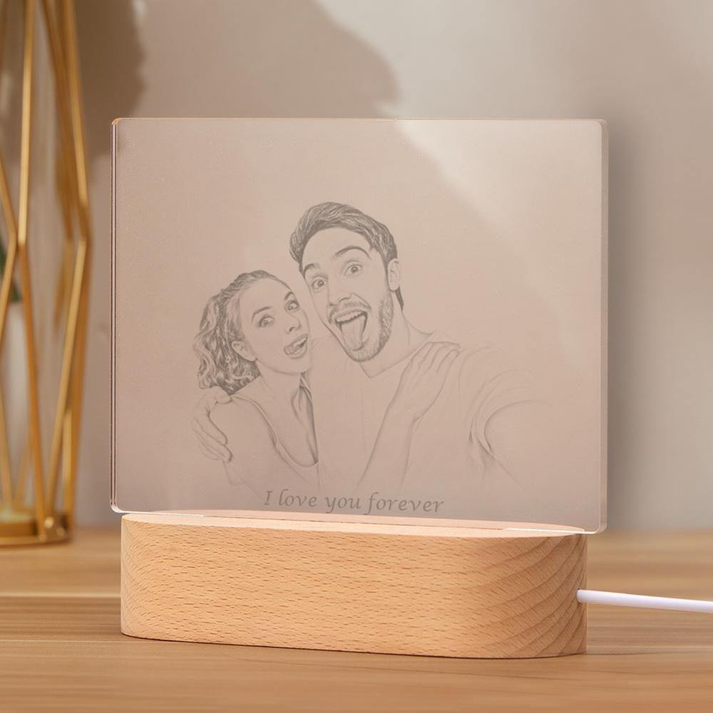 Personalized Engraved Picture and Text Night Light