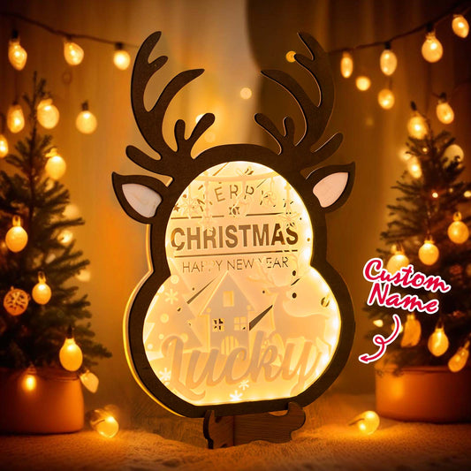 Personalized Christmas Elk Light with Name Night Light Home Decoration for Christmas Gift