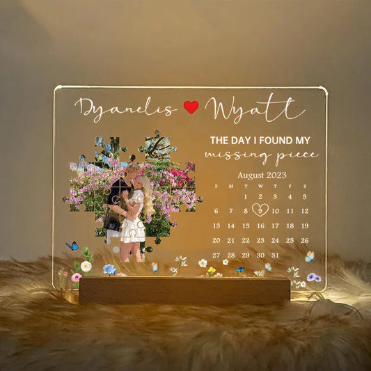 The Day I Found My Missing Piece Light Frame Personalized Gift Valentine's Day Gifts