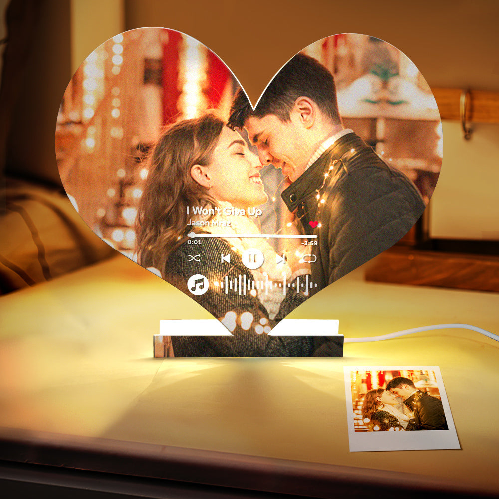 Personalized Music Code Photo Heart-shaped Light Gift for Lover