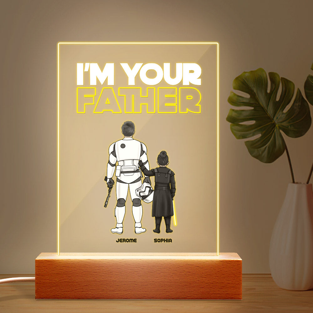 Custom I Am Their Father Night Light Personalized Acrylic Plaque Home Decoration Lamp Father's Day Gift