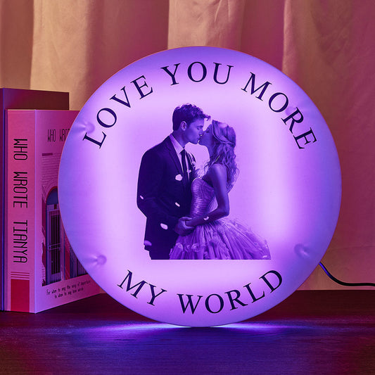 Custom Photo LED Night Light with Seven Colors Home Decor Wedding Anniversary Gifts for Him or Her