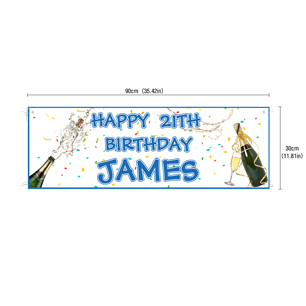 Custom Name Birthday Banner Party Backdrop Decorations