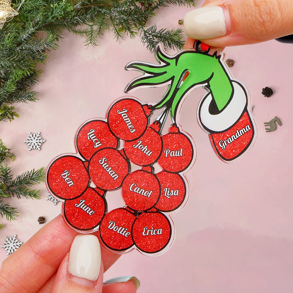 Personalized Christmas Acrylic Ornament with Family Name Christmas Tree Decoration Gift for Family