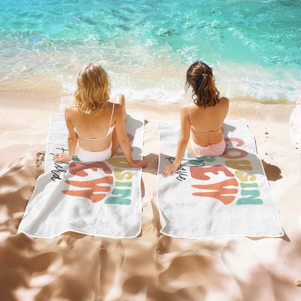 Customizable Beach Towel with Name - Gift for Vacations