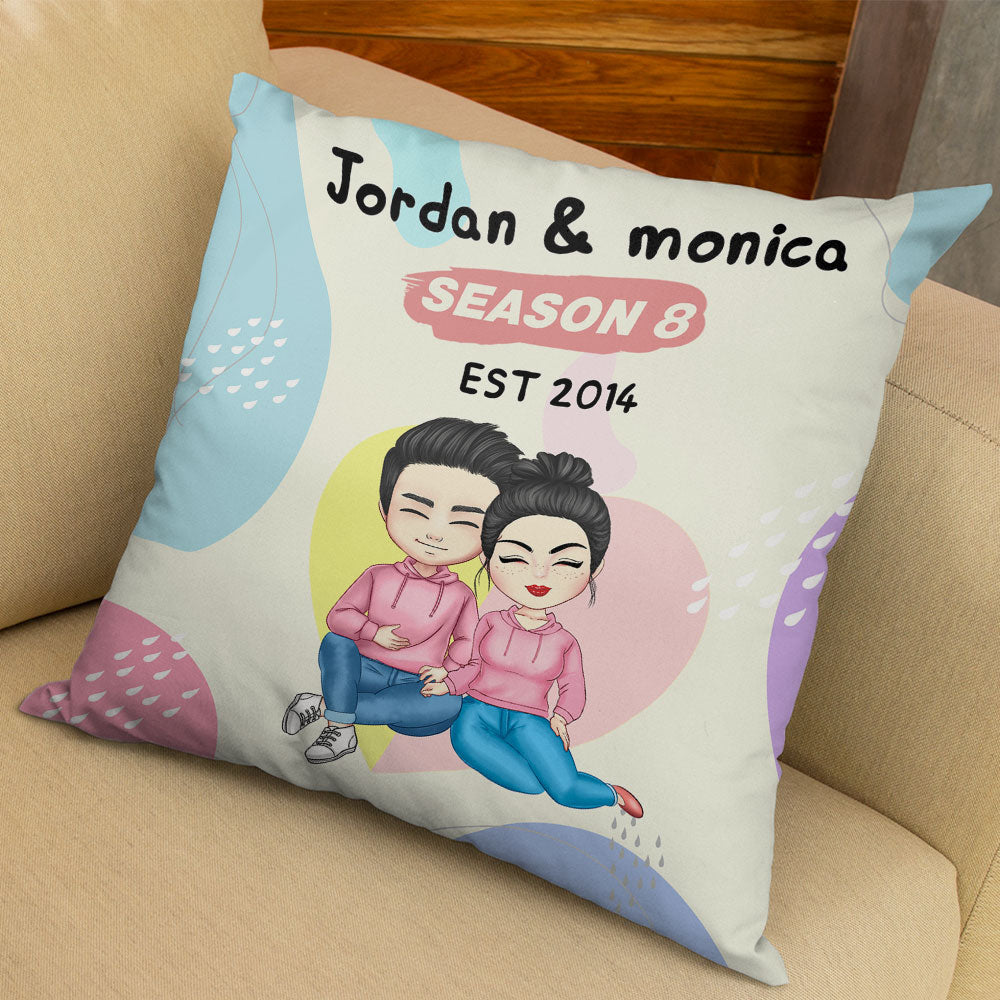 Custom Name Pillowcases Personalized Couple Throw Cushion