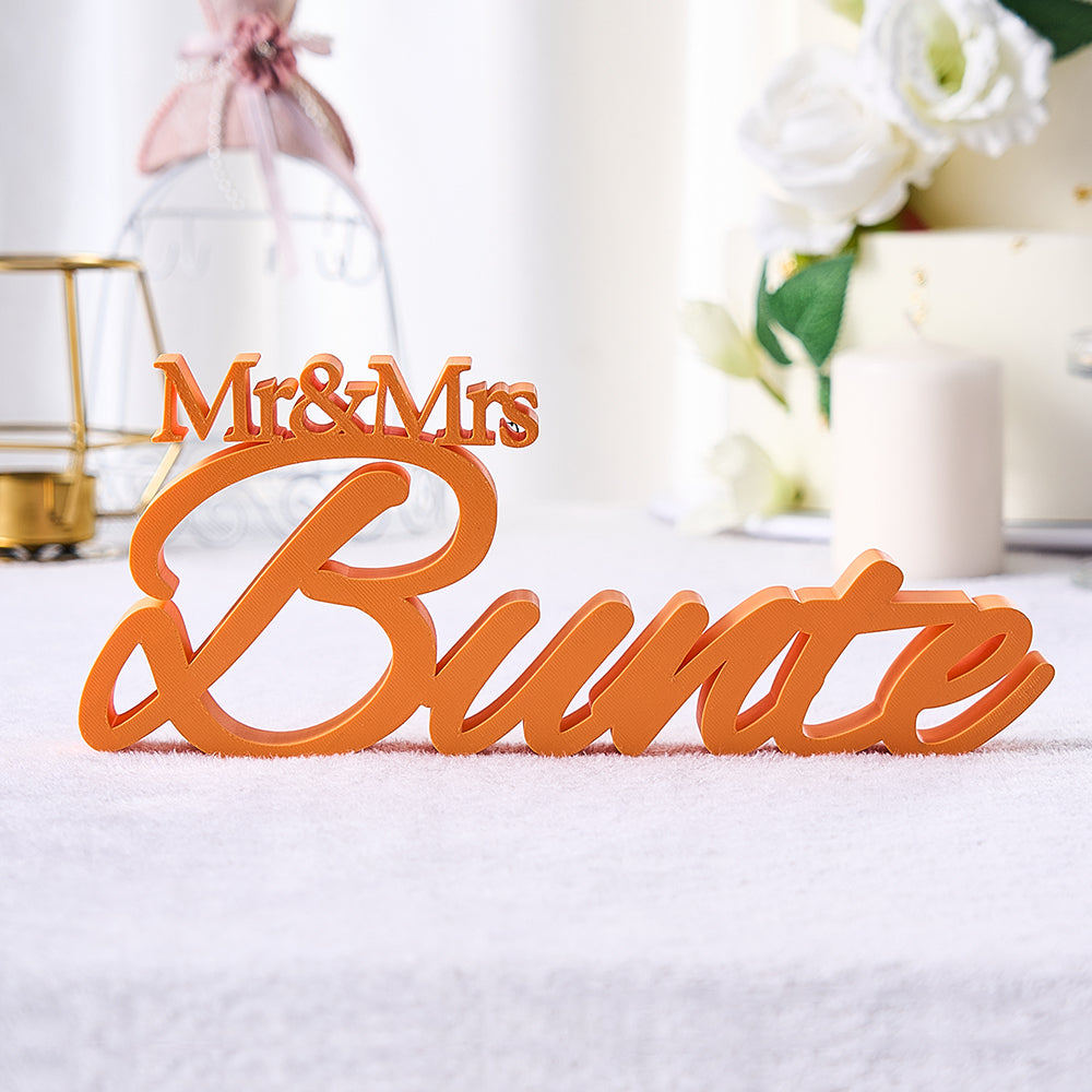 Personalized 3D Print With Your Last Name Mr & Mrs Family Name Wedding Decor Gifts