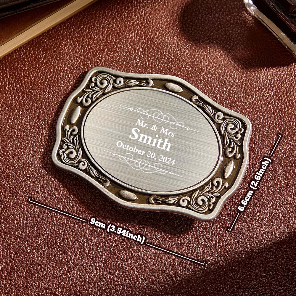 Personalized Western Cowboy Name Belt Buckle for Men Wedding Gift for Groom