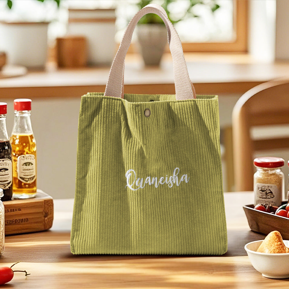 Personalized Lunch Bag Mini Tote Bag with Embroidered Name Gift for Children