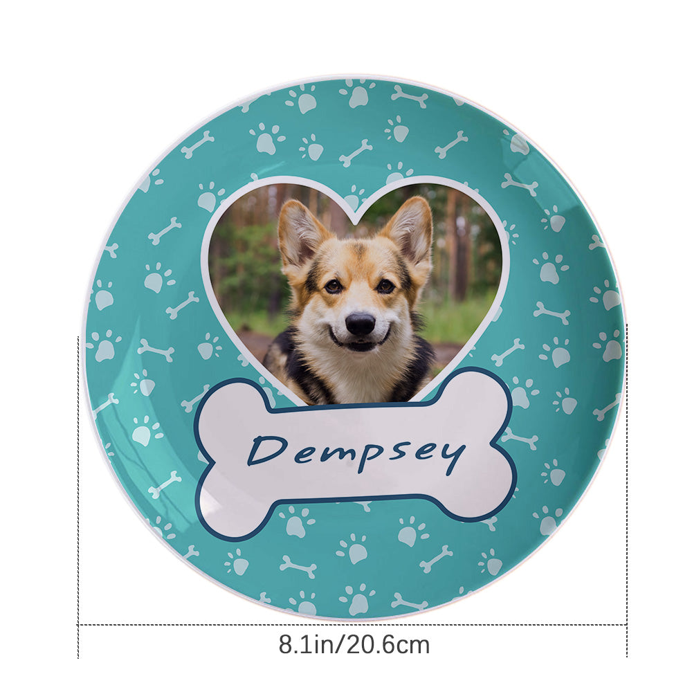 Personalized Pet Name Photo Ceramics Dinner Plates For Pet