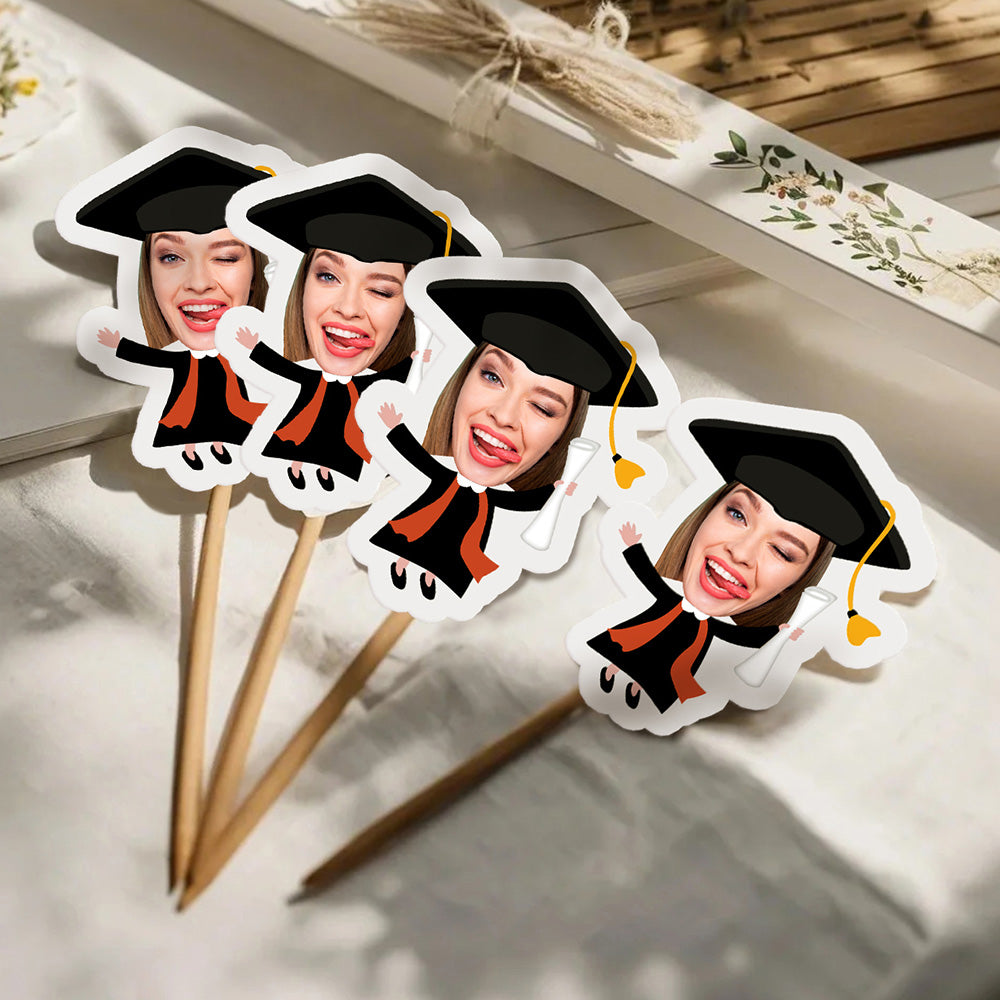 Personalized Graduation Cupcake Toppers Cake Decorations Party Favors Gift