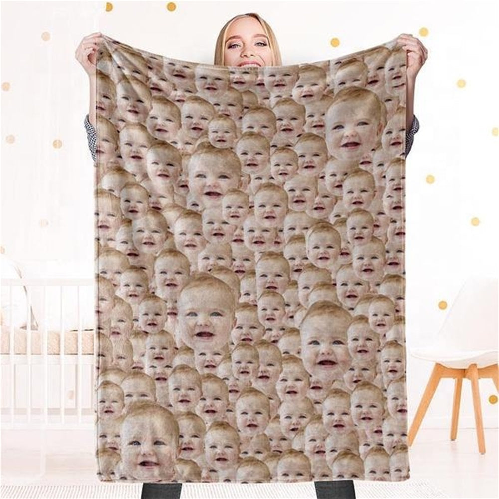 Custom Face All Over Blanket Personalized Funny Blanket